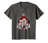 Kitsune de Renard Japonais à Neuf queues T-Shirt, Enfant, Asphalte, 2 Ans