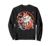 Kitsune Fox Anime Japonais Kawaii Renard Blossom Cherry Flower Sweatshirt