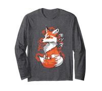 Kitsune Fox - Manga Japonais Kanji Spirit Animal Anime Manche Longue