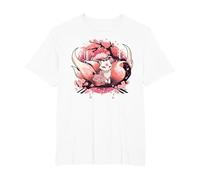 Kitsune Fox Renard Japonais à Neuf queues Fleurs de Cerisier T-Shirt, Homme Grandes Tailles, Blanc, 3X Tall