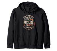 Kitsune Fox Spirit Japan Lager Mt Fuji Kanji Souvenir Sweat à Capuche