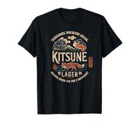 Kitsune Fox Spirit Japan Lager Mt Fuji Kanji Souvenir T-Shirt
