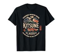 Kitsune Fox Spirit Japan Lager Mt Fuji Kanji Souvenir T-Shirt