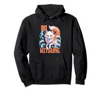 Kitsune Kanji Fox Spirit Rétro Anime Japon Souvenir Sweat à Capuche