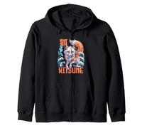 Kitsune Kanji Fox Spirit Rétro Anime Japon Souvenir Sweat à Capuche