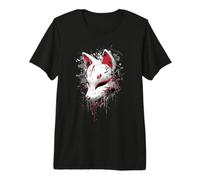 Kitsune Masque Anime Manga Dark Art T-Shirt Haut de Gamme