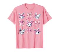 Kitsune Masque Renard Fille Coquette Nœud Rose Maman T-Shirt