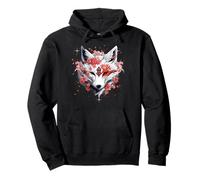 Kitsune Masque Renard Japonais Anime Kawaii Fleur Cerisier Sweat à Capuche