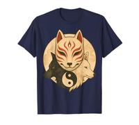 Kitsune Masque Yin Yang Loups Balance Spirit Art T-Shirt