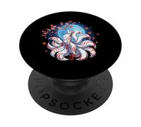 Kitsune Renard À Neuf Queues Folklore Japonais Sakura PopSockets PopGrip Adhésif