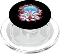 Kitsune Renard À Neuf Queues Folklore Japonais Sakura PopSockets PopGrip pour MagSafe
