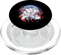 Kitsune Renard À Neuf Queues Folklore Japonais Sakura PopSockets PopGrip pour MagSafe
