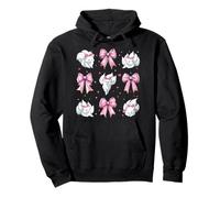 Kitsune Renard Blanc Fille Coquette Nœud Mignon Rose Maman Sweat à Capuche