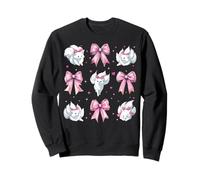 Kitsune Renard Blanc Fille Coquette Nœud Mignon Rose Maman Sweatshirt