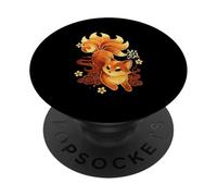 Kitsune Renard Mythique Japonais À Neuf Queues Manga PopSockets PopGrip Adhésif