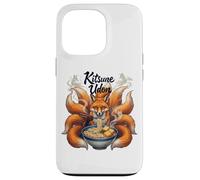 Kitsune Udon Renard Japonais à Neuf queues Mangeant des Nouilles Ramen Coque pour iPhone 13 Pro
