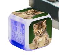 Kitten Alarm Clock - Horloge Numérique Cube LED, Horloge Alarme Colorée Électronique | Avec Les Amateurs De Chat Avec Grand Écran D'écran, Décor Moderne Pour Les Conception Utilisée Pour Les