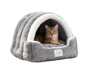 Kitten Bed - Calming Covered Pet Tent, Enclosed Cat House with Removable Pad, Soft Security, Warm Sleeping Shelter for Indoor, Living Room, Bedroom, Patio, 15.75x13.78x12.6 inches