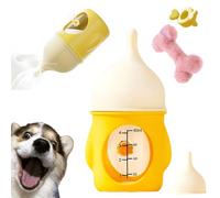Kitten Bottle Feeding Kit,Kitten Feeding Bottle,Puppy Bottles for Nursing Puppy Milk, Reusable Anti-Choking Pet Feedings Bottles, for Kittens Puppies Small Animals (Yellow, 80ml)