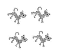 Kitten Clothes Brooches Princess Coat Lap Cat Rhinestone Pin Wedding Favor for Women Brooch Pins Alloy Silver