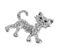 Kitten Clothes Brooches Princess Coat Lap Cat Rhinestone Pin Wedding Favor for Women Brooch Pins Alloy Silver