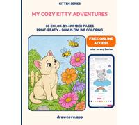 Kitten Color by Number for Kids: 30 Cute Printable-Style Coloring Pages with Bonus Online Coloring Access