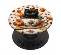 Kitten Fall Must Haves for Women and Girls Cute Autumn Cat PopSockets PopGrip Adhésif