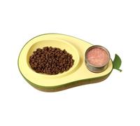 Kitten Feeding Bowl, 690ml Double Dog Water Bowl, Anti-Choking Cat Food Utensils, Avocado Shape, Safe and Convenient Large-Caliber Pet Supplies for Animals