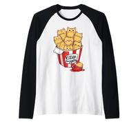Kitten Nuggets Funny Cat Design Manche Raglan