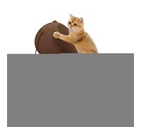 Kitten Scratching Post, Vertical Furniture Protector, Cat Scratch Tower with Ball Toy, Interactive Cat Scratcher for Indoor Play, Apartment, Bedroom, and Behavior Training, 9.65 inches, Brown