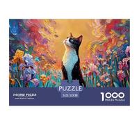 Kitten Sits in The Garden 1000 Pcs Carton Extra-épais Coffret De Puzzles Kitty Stimulant Et Éducatif Défi Unique Puzzles As Birthday Gifts 52x38cm/1000pcs