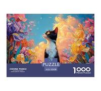 Kitten Sits in The Garden 1000 Pcs Carton Extra-épais Lot de Puzzles Furry Feline Stimulant Et Éducatif Jeu Créatif Puzzles As Birthday Gifts 52x38cm/1000pcs