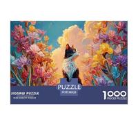Kitten Sits in The Garden 1000 Pièces Carton Premium Coffret De Puzzles Furry Feline Stimulant Et Éducatif Jeu Créatif Puzzles As Birthday Gifts 38x26cm/1000pcs