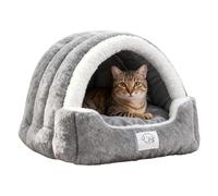 Kitten Sleeping Hut - Comfortable Covered Pet Dome with Washable Mat, Calming Nest for Small Cats, Breathable Felt Retreat for Napping Comfort | Outdoor Patio Balcony Placement