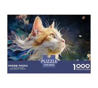 Kitten with Glowing Neon Colors 1000 Pièces Carton Extra-épais Lot de Puzzles Colorful Kitty Anti-Stress Jeu Familial Puzzles As Birthday Gifts 38x26cm/1000pcs