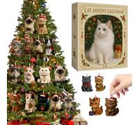 Kittens Advent Calendar 2025 - Random Box 24 Day Cat Ornaments Christmas Countdown Calendars, Kitten Ornament Pendant, Cat Figurine Pendant,Holiday Countdown For Cats Ladies & Collectors