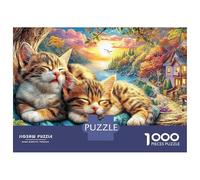 Kittens endormies Puzzle De 1000 Pièces Un Défi Difficile Jeux De Famille Le Classique Cute Cadeaux pour La Famille pour Adultes Et Enfants À Partir De 12 Ans Cute