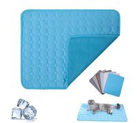 Kittra Cooling Mat for Cats, 3 Layer System Instant Cool, Comfortable and Breathable Pet Cooling Mats, Non Slip Portable Cool Mats for Dogs and Cats, Protect Your Pet from Heat (Blue-1,S)