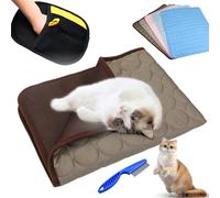 Kittra Cooling Mat For Cats, Kittra Cat Cooling Mat Blanket Indoor, 3 Layer System Instant Cool, Non Slip Kittra Pads Protect Your Pet From Silent Heat Danger, Easy Clean Summer (Brown,Medium)