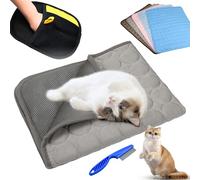 Kittra Cooling Mat For Cats, Kittra Cat Cooling Mat Blanket Indoor, 3 Layer System Instant Cool, Non Slip Kittra Pads Protect Your Pet From Silent Heat Danger, Easy Clean Summer (Light gray,XX-Large)