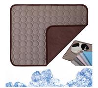 Kittra Cooling Mat for Cats, Kittra Cooling Blanket Indoor, 3 Layer System Summer Dog Coolings Mat Washable Ice Silk Self Cool and Healthy Pad for Small Dogs and Cats (Brown,XS(40 * 30CM))
