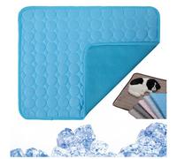 Kittra Cooling Mat for Cats, Kittra Cooling Blanket Indoor, 3 Layer System Summer Dog Coolings Mat Washable Ice Silk Self Cool and Healthy Pad for Small Dogs and Cats (Dark Blue,XS(40 * 30CM))
