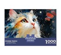 Kitty A Close-up Portrait 1000 Pcs Carton Extra-épais Coffret De Puzzles Cozy Kitten Stimulant Et Éducatif Défi Unique Puzzles As Birthday Gifts 38x26cm/1000pcs
