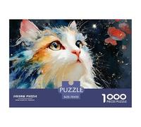 Kitty A Close-up Portrait 1000 Pièces Carton Premium Lot de Puzzles Cozy Kitten Anti-Stress Jeu Créatif Puzzles As Birthday Gifts 70x50cm/1000pcs