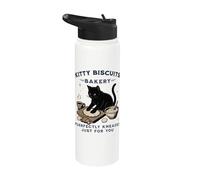 Kitty Biscuits Bakery Purrfectly Kneaded Cat Humour Parent Humour Stainless Steel Insulated Water Bottle