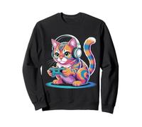 Kitty Cat Gamer Jeux de Jeu drôles Fan de Jeu Amusant Sweatshirt