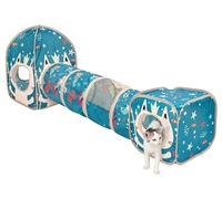 Kitty City Ensemble de meubles de jeu pour chat sur le thème de l'océan, jouets pliables pour chat avec cube, tunnel et maison, aire de jeu intérieure pour chat, pour jouer, se cacher et se détendre