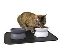 Kitty City Gamelle surélevée pour Chat - sans Stress - Mangeoire et Abreuvoir et gamelles à Alimentation Lente