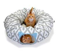 Kitty City Grand lit Tunnel pour Chat, lit pour Chat, lit Pop-up, Jouets pour Chat, Blanc