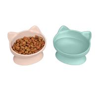 Kitty City Lot de 2 Petites gamelles surélevées avec Oreilles de Chat (Pastel)